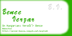 bence verzar business card